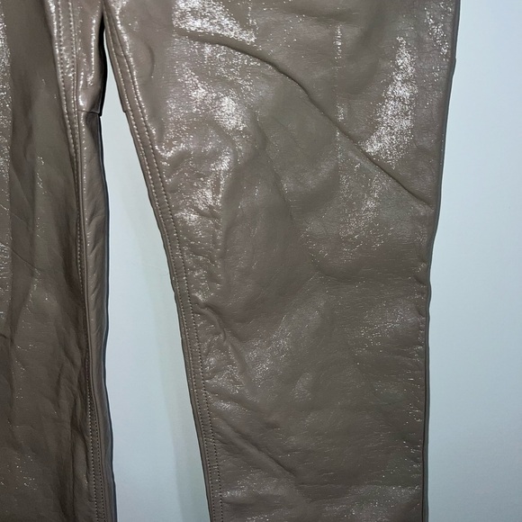 Abercrombie & Fitch The 90's Straight Ultra High Rise Faux Leather Pants Tan 28 - Picture 4 of 14